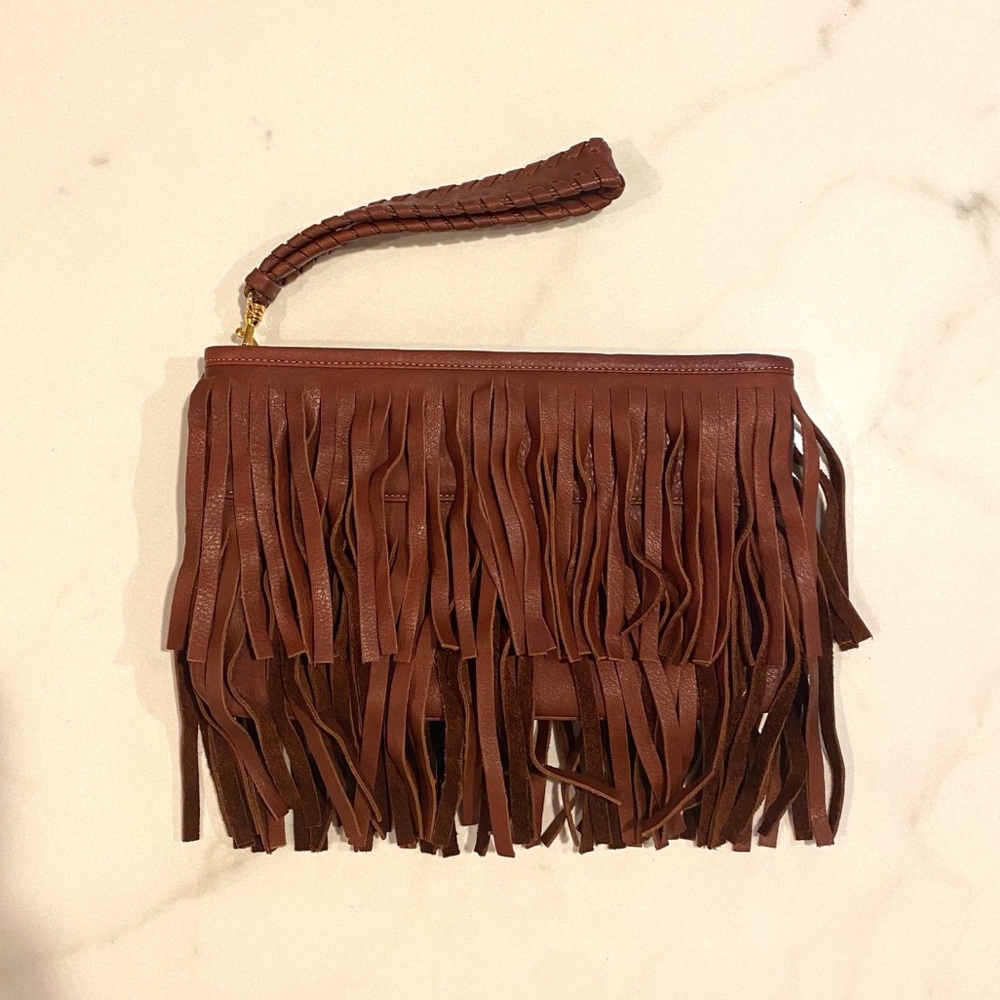 B-Low The Belt Leather Fringe Clutch